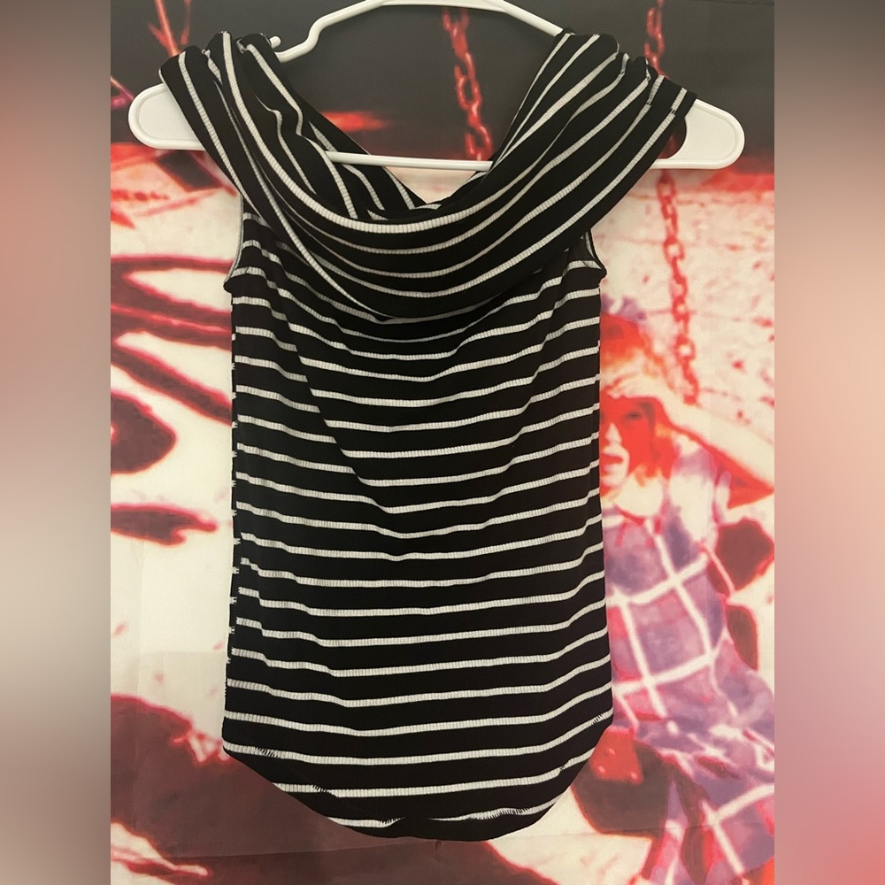 Free People striped cowl neck top